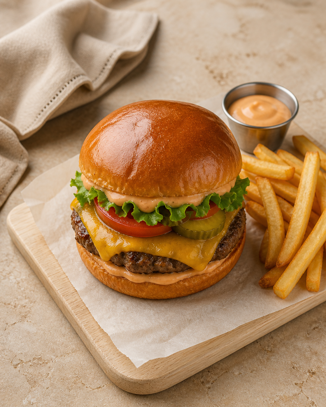 Burger menü örneği